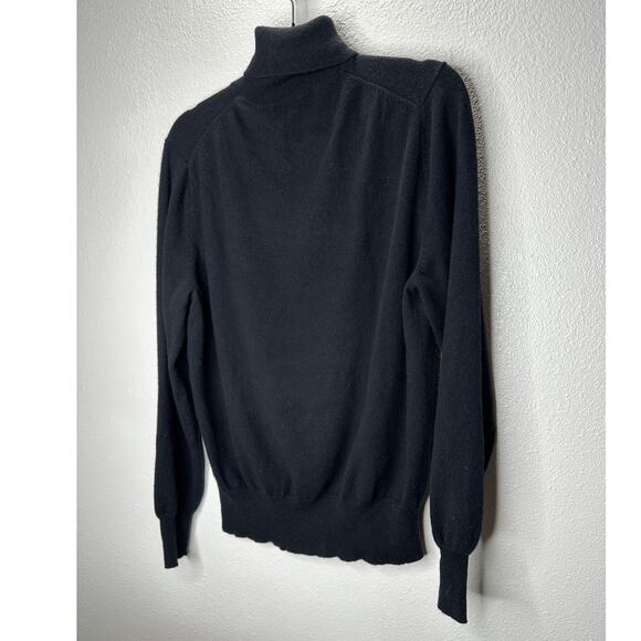 Theory Black Cashmere Long Sleeve Turtleneck Rib Hem Sweater M - Picture 5 of 13